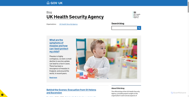 Security scan screenshot of https://ukhsa.blog.gov.uk