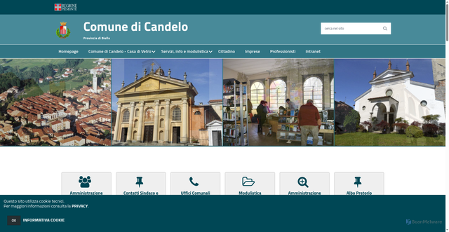Security scan screenshot of https://www.comune.candelo.bi.it/hh/index.php