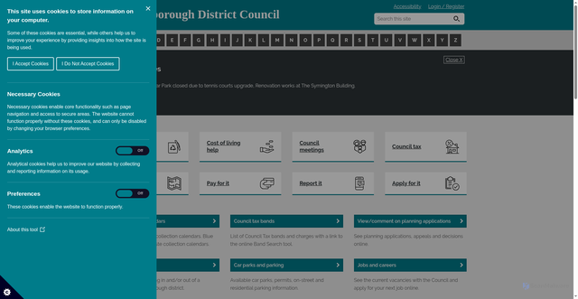 Security scan screenshot of https://www.harborough.gov.uk/