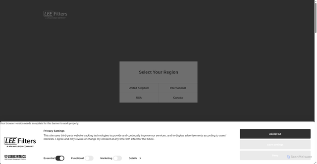 Security scan screenshot of https://leefilters.com/