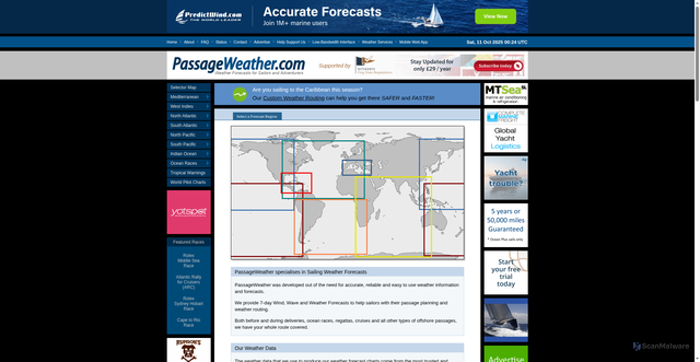 Security scan screenshot of https://passageweather.com/