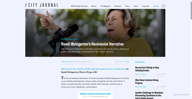 Security scan screenshot of https://www.city-journal.org/article/randi-weingarten-why-fascists-fear-teachers