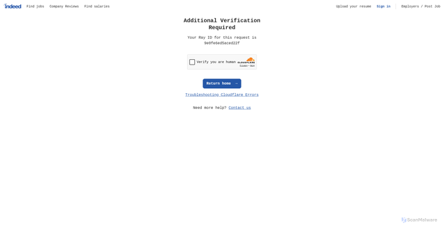 Security scan screenshot of https://apply.indeed.com