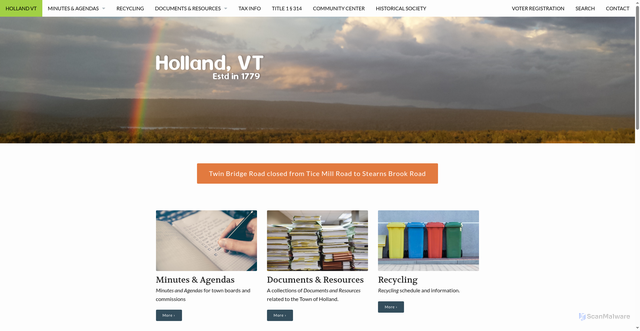 Security scan screenshot of https://hollandvt.gov/