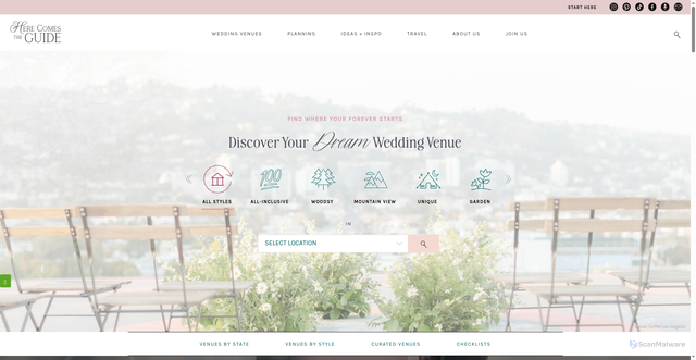 Security scan screenshot of https://www.herecomestheguide.com