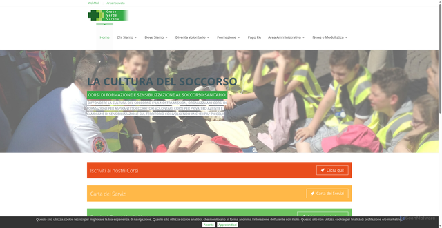 Security scan screenshot of https://www.croceverdeverona.org/