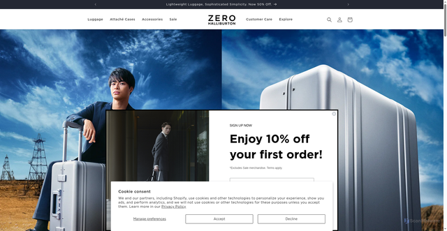 Security scan screenshot of https://zerohalliburton.com/?srsltid=AfmBOopD7mPA4S8NAmQxl6NVK9Ch1pUoqsXvQzSDpkfddMU1SxDu-sKG