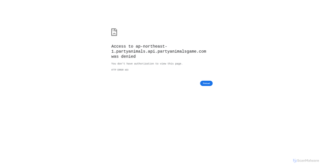 Security scan screenshot of https://ap-northeast-1.partyanimals.api.partyanimalsgame.com