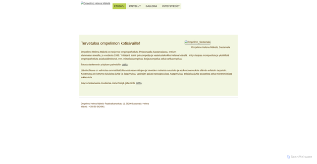 Security scan screenshot of https://ompelimohelenamakela.fi