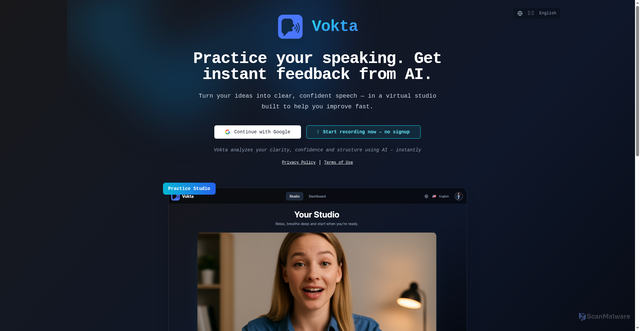 Security scan screenshot of https://www.vokta.app/