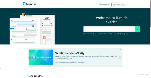 Security scan screenshot of https://guides.turnitin.com
