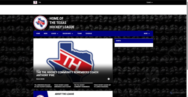 Security scan screenshot of https://www.texashockeyleague.com/