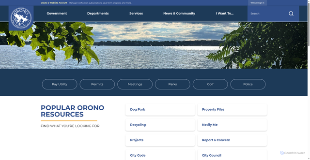 Security scan screenshot of https://oronomn.gov/