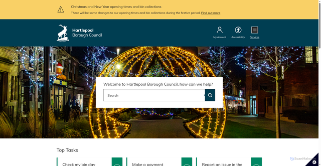 Security scan screenshot of https://www.hartlepool.gov.uk/