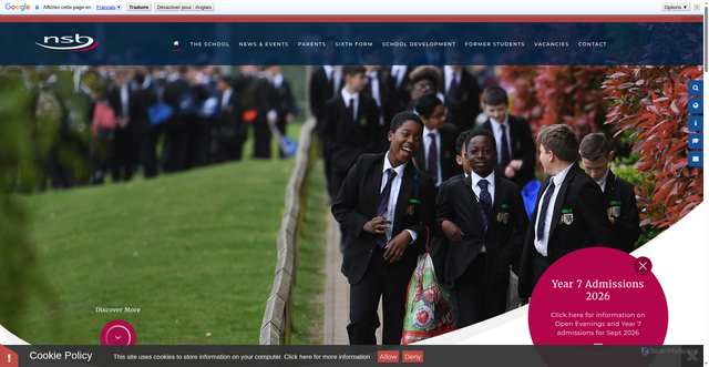 Security scan screenshot of https://www.nsb.northants.sch.uk/