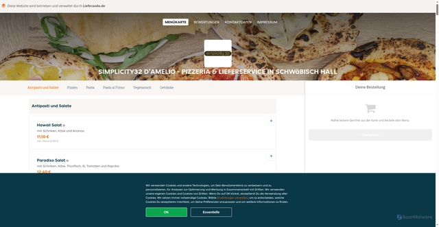 Security scan screenshot of assets.takeaway.com