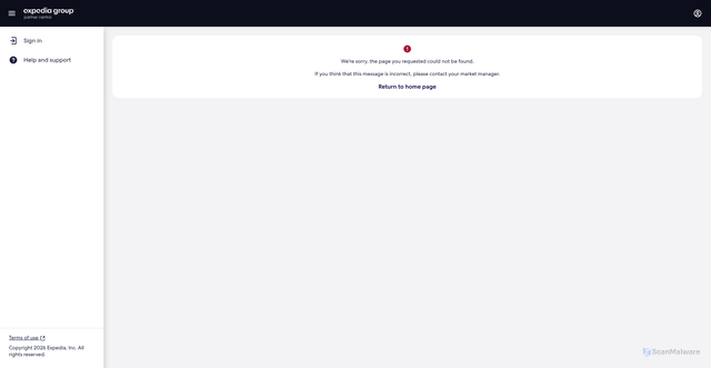 Security scan screenshot of https://onboarding.expediapartnercentral.com