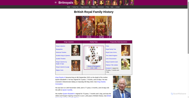 Security scan screenshot of https://britroyals.com/