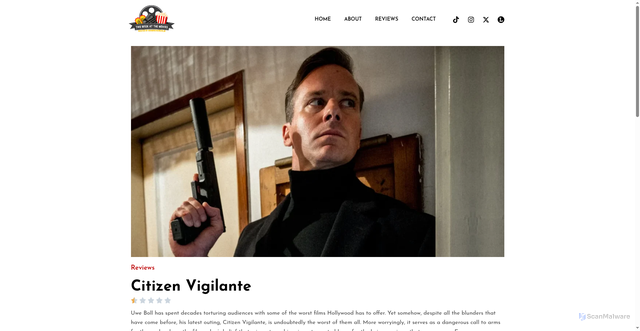 Security scan screenshot of https://adamreviewsfilm.com/citizen-vigilante/