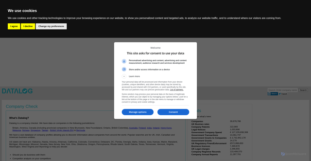 Security scan screenshot of https://www.datalog.co.uk