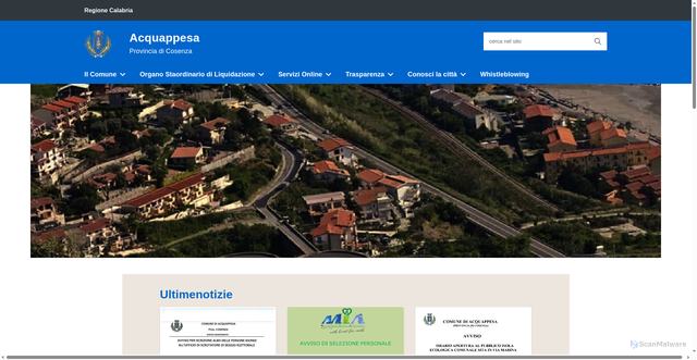Security scan screenshot of https://www.comune.acquappesa.cs.it/