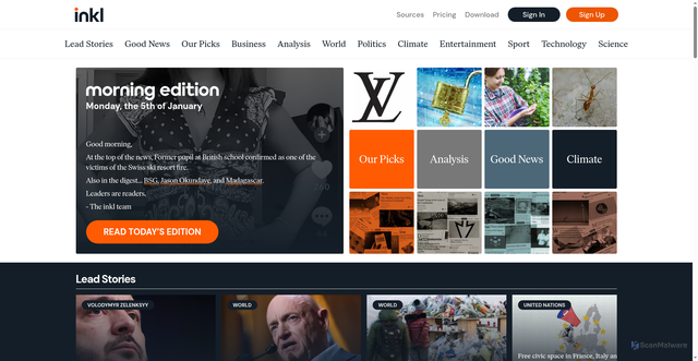 Security scan screenshot of https://inkl.com