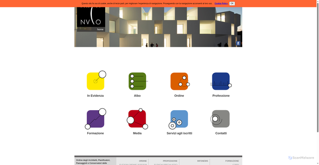 Security scan screenshot of https://www.architettinovaravco.it/