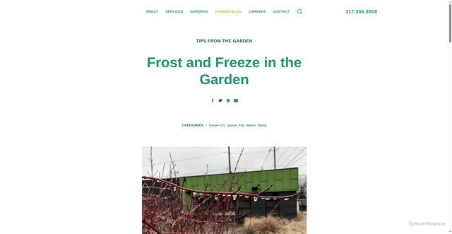 Security scan screenshot of https://spottsgardens.com/frost-freeze-garden-frost-warning-freeze-warning-protect-plants/