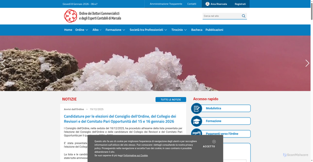 Security scan screenshot of https://www.odcecmarsala.it/