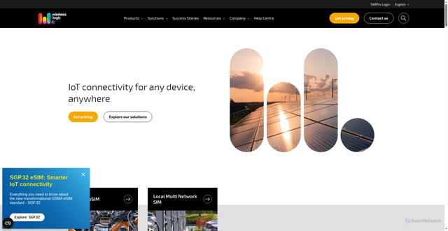 Security scan screenshot of https://wirelesslogic.com