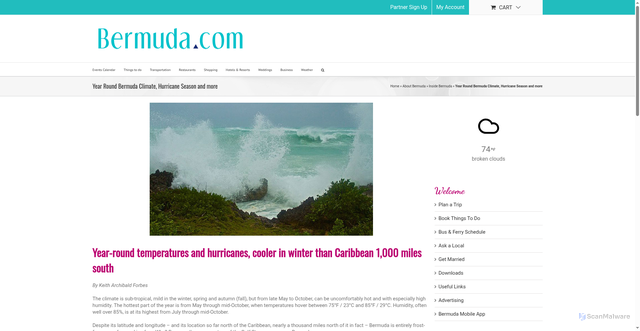 Security scan screenshot of https://www.bermuda.com/bermudas-climate-and-weather/