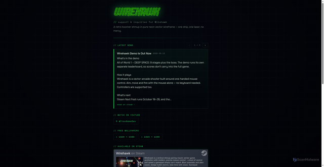 Security scan screenshot of https://wirehawk.pages.dev/