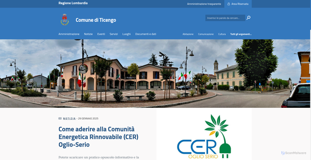 Security scan screenshot of https://www.comune.ticengo.cr.it/