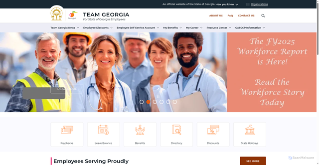 Security scan screenshot of https://team.georgia.gov/