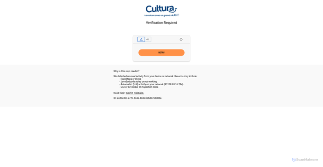 Security scan screenshot of https://www.cultura.com