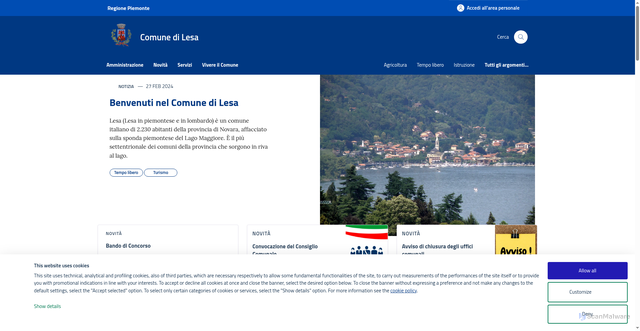 Security scan screenshot of https://www.comune.lesa.no.it