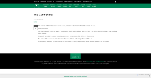 Security scan screenshot of https://www.scriptype.com/event/wild-game-dinner/
