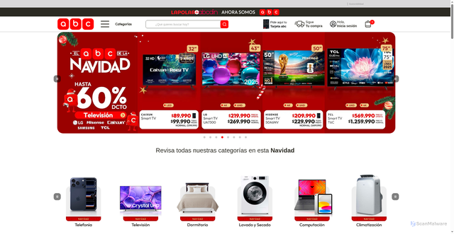 Security scan screenshot of https://abc.cl