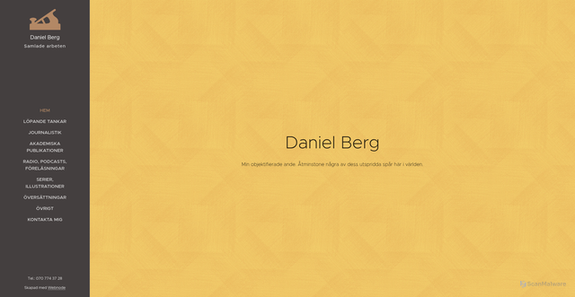 Security scan screenshot of https://daniel-berg.se
