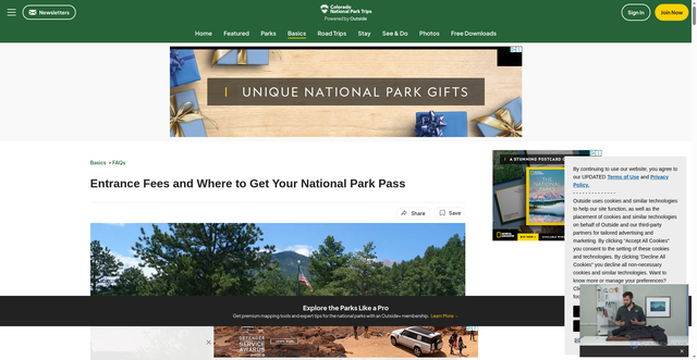 Security scan screenshot of https://www.mycoloradoparks.com/park/faqs/fees/