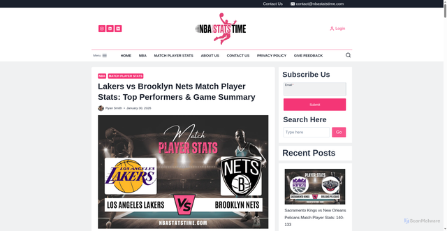 Security scan screenshot of https://nbastatstime.com/lakers-vs-brooklyn-nets/