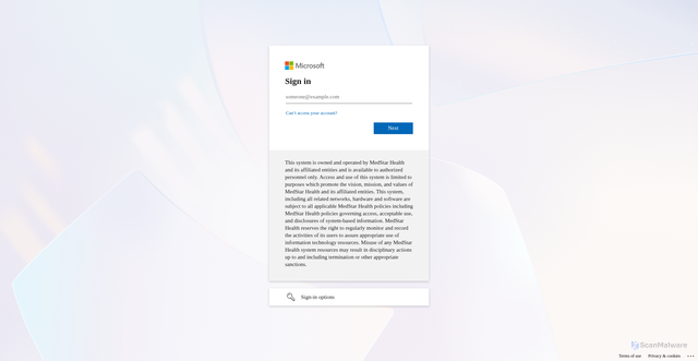 Security scan screenshot of https://medstarcloud.sharepoint.com