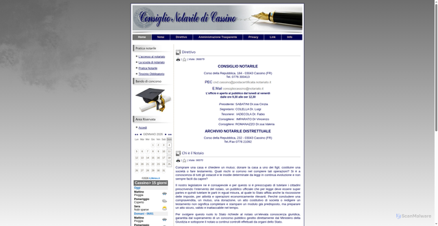 Security scan screenshot of http://www.consiglionotarilecassino.it/db1/