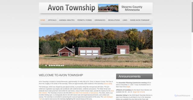 Security scan screenshot of https://avontownshipmn.gov/