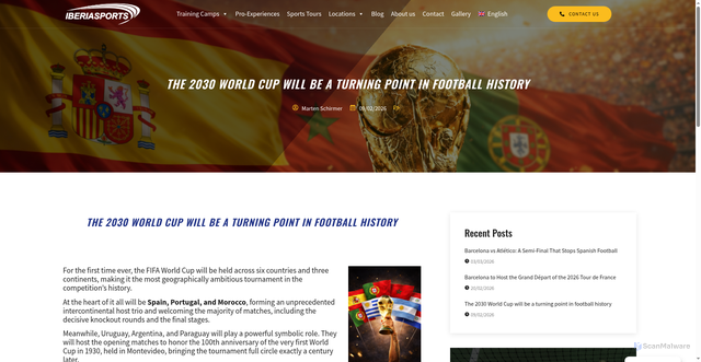 Security scan screenshot of https://www.iberiasports.com/the-2030-world-cup/