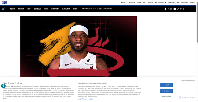 Security scan screenshot of https://heat.com/news/heat-sign-precious-achiuwa