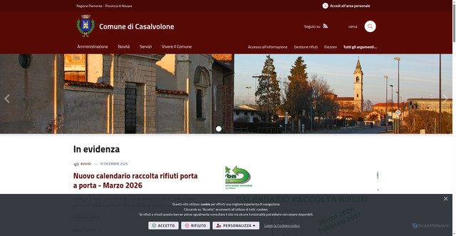Security scan screenshot of https://www.comune.casalvolone.no.it/it-it/home