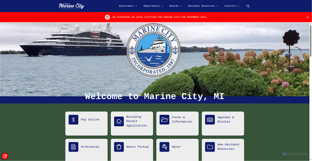 Security scan screenshot of https://marinecity.gov/