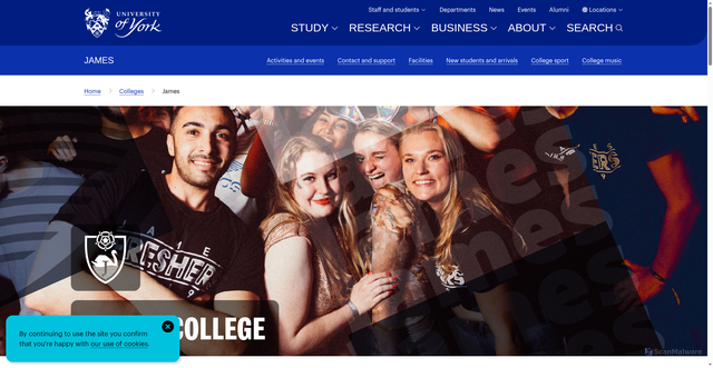 Security scan screenshot of https://www.york.ac.uk/colleges/james/