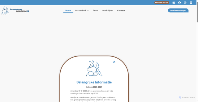 Security scan screenshot of https://www.dancesportacademy.nl